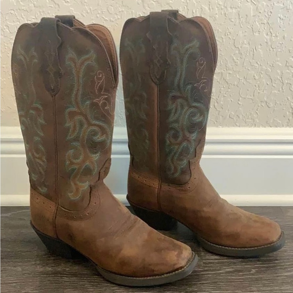 Justin Women's Stampede Apache Brown Square Toe Western Boot